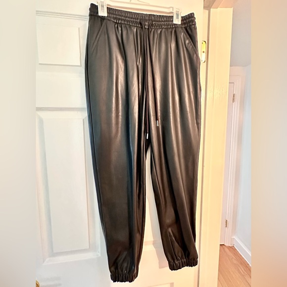 H&M black leather joggers - Picture 4 of 5